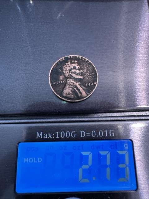 1964-Lincoln-Cent-Weight-2.73