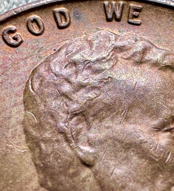 1965-Lincoln-Cent--Die-Chip,-Die-Crack-