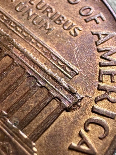 1965-Lincoln-Cent--Die-Chip,-Die-Crack-