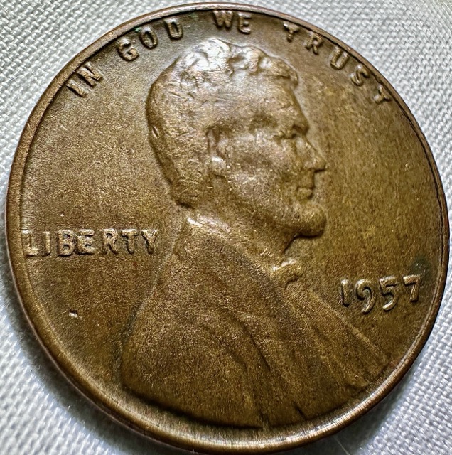 1957-Lincoln-Cent--Bie,-Die-Chip,-Mad-