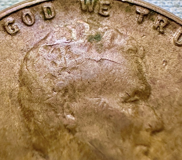 1955-Lincoln-Cent--Bie+die-Chip+cracked-Skull-