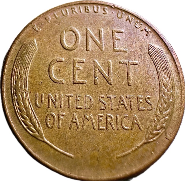 1957-D-Lincoln-Wheat-Cent--Die-Chip-On-Rim-