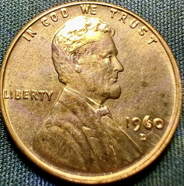 1960-D-Lincoln-Cent-Bie,-Cracked-Skull,-Die-Chips--And-Fold-Over-Lamination?