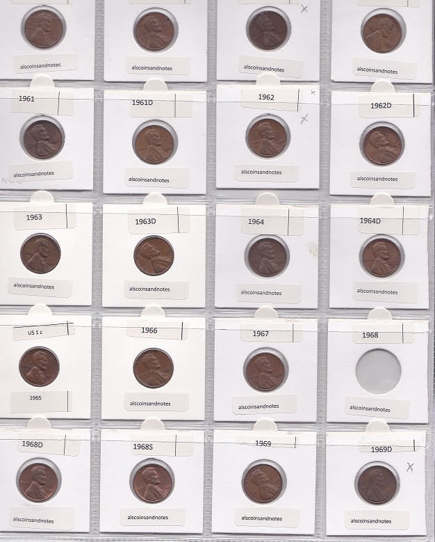 US-1-Cent-Collection-1959-To-2008