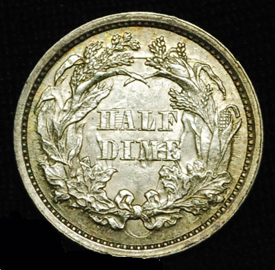 1862-Half-Dime-Seated-Stuck-Thru,-Double,-Triple-??