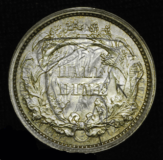 1862-Half-Dime-Seated-Stuck-Thru,-Double,-Triple-??