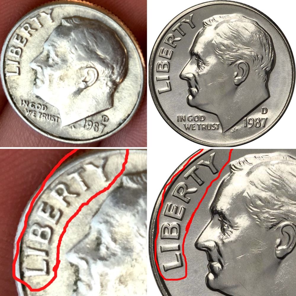 1987-D-Dime-Circulated-To-Uncirculated-Comparison-Opinions
