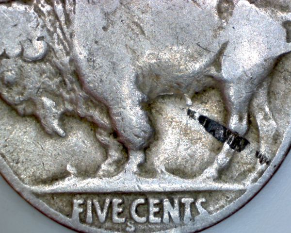 1927-S-Buffalo-Nickel-Struck-Through-Or-Lamination?
