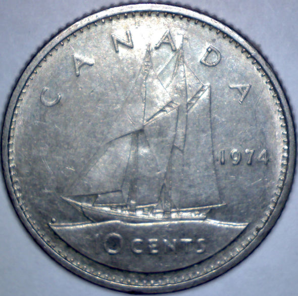 1974-Dime-With-Dot-Over-Designers-Initial-On-Reverse.