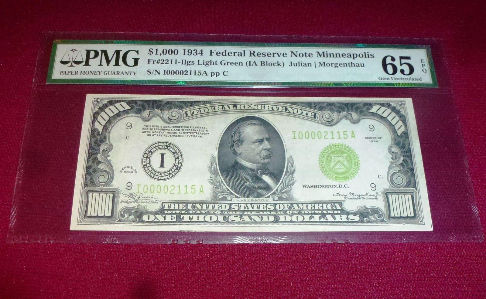 $1000-1934-Lgs-Auction-Results