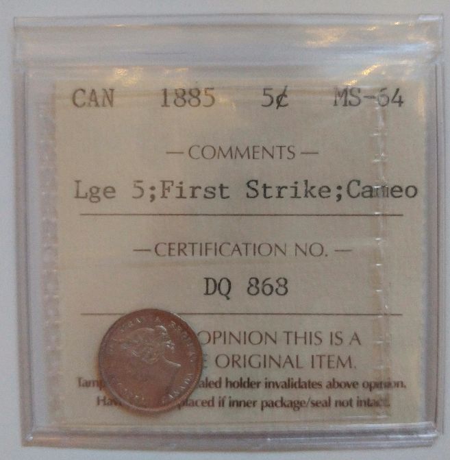 ICCS-'First-Strike'-On-1885-Canada-5-Cents