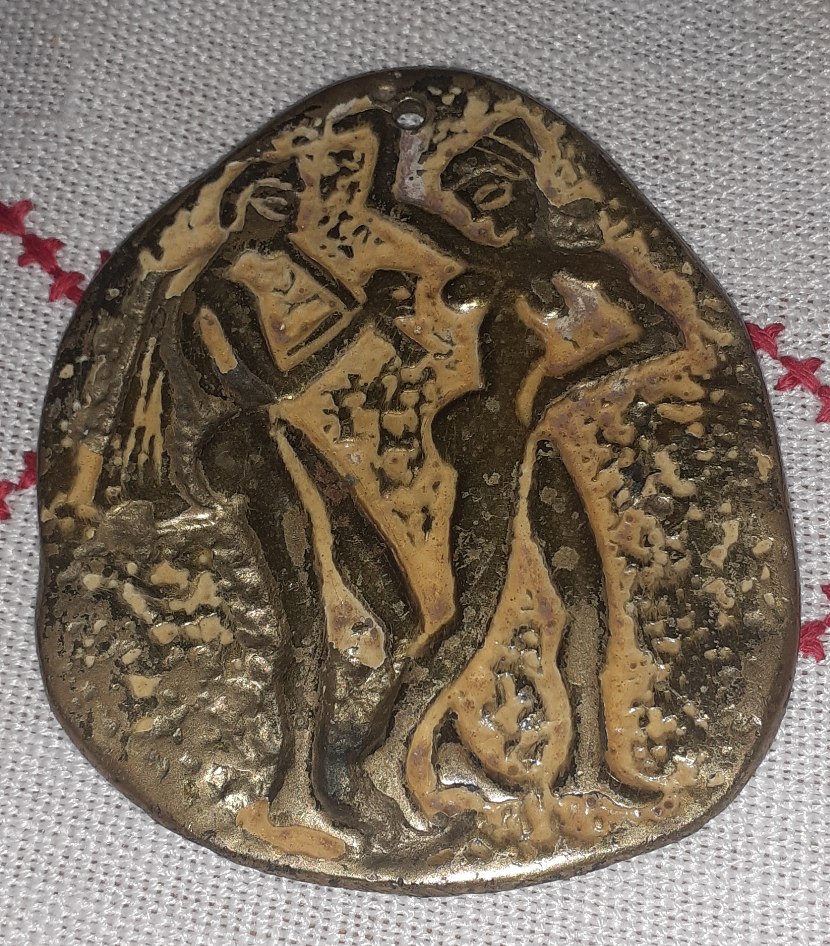 Mystery-Artifact-Any-Ideas?-Id:-Modern-Tourist-Fantasy-'Coin'-Of-Ancient-Greek-Pottery-Art