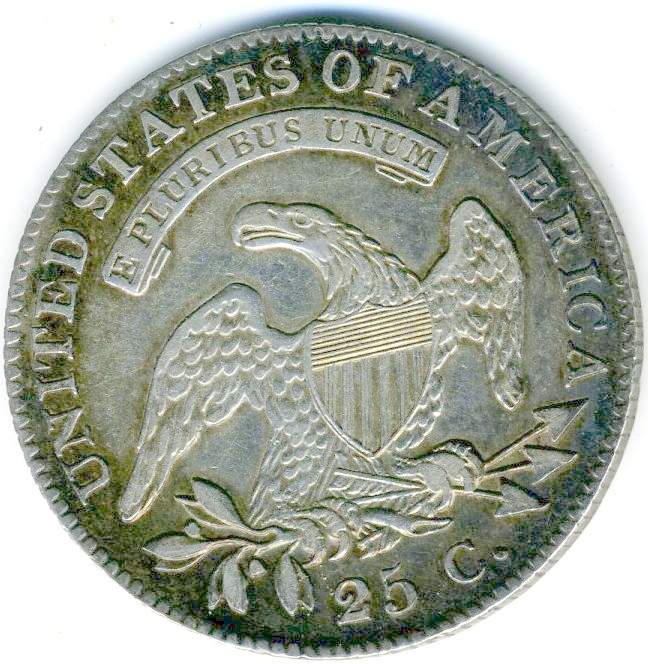1821-Capped-Bust-Quarter-Cleaned?--Die-Crack?
