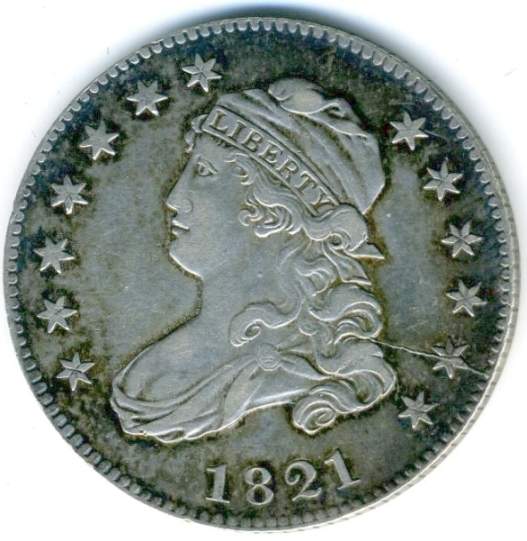1821-Capped-Bust-Quarter-Cleaned?--Die-Crack?