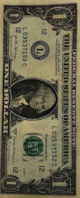 Series-2017-A-1$-Billl-With-Apparent-Wet-Ink-Transfer-Of-Reverse-On-The-Front