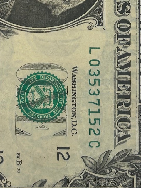 Series-2017-A-1$-Billl-With-Apparent-Wet-Ink-Transfer-Of-Reverse-On-The-Front