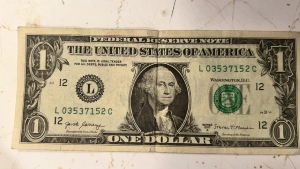 Series-2017-A-1$-Billl-With-Apparent-Wet-Ink-Transfer-Of-Reverse-On-The-Front