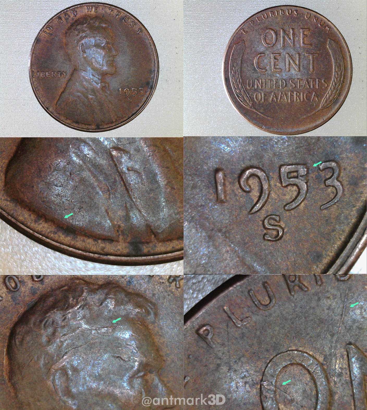 1953-S---Lincoln-Wheat-Cent-With-Noticeable-Errors-