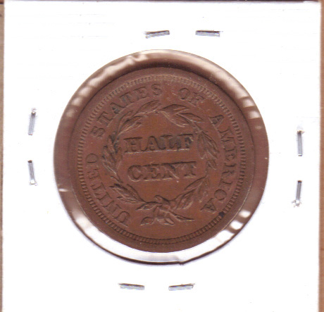 1851---Coronet-Half-Cent---Ef40?