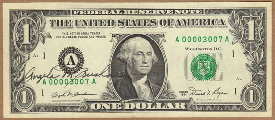 1981-1-DOllar-Note---Autographed-By-Angela-Buchanan