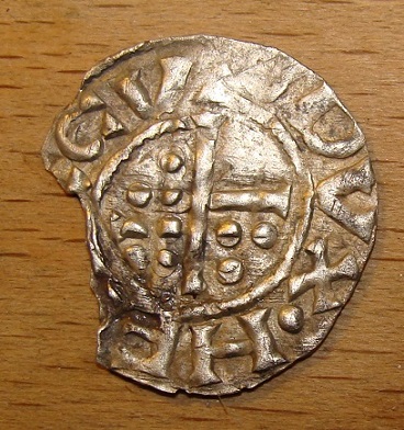 German-Medieval-Silver-Coin,-X-Cent
