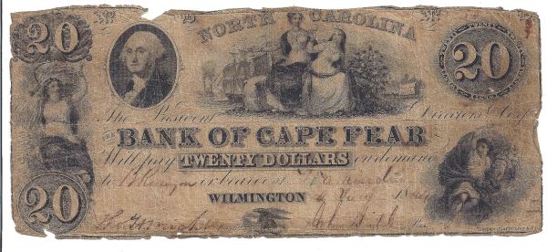 Bank-Of-Cape-Fear-20$-Note-4-July-1844