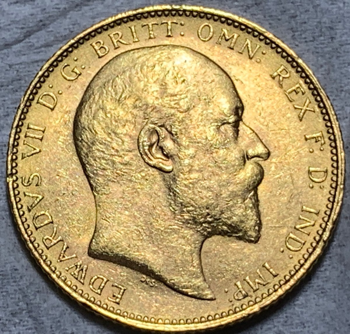 1905-Great-Britain-Gold-Sovereign-Edward-VII-#805