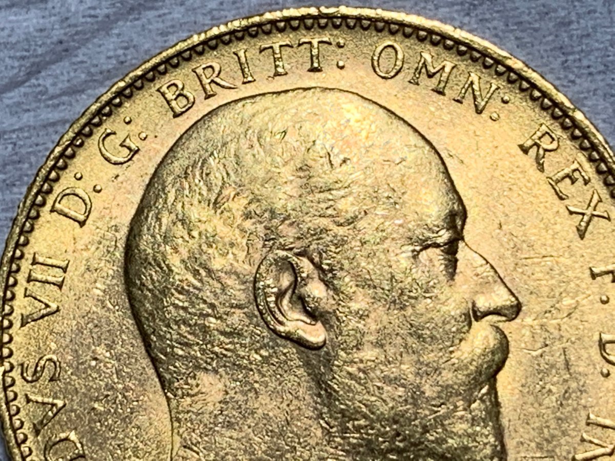 1905-Great-Britain-Gold-Sovereign-Edward-VII-#805
