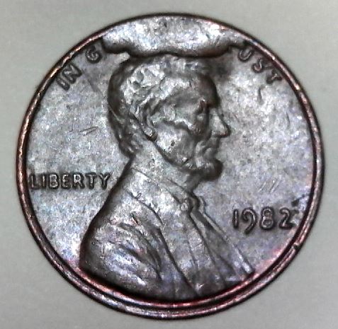 1982-P-Lincoln-Cent---Obverse-Cud-And-Weak-Reverse