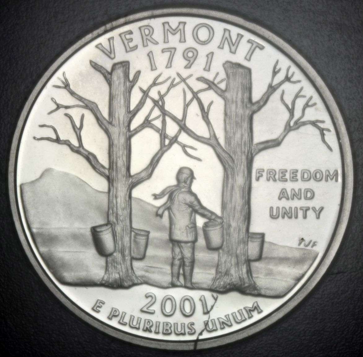 Proof-Vermont-Quarter-Lamination-Peeling-Off