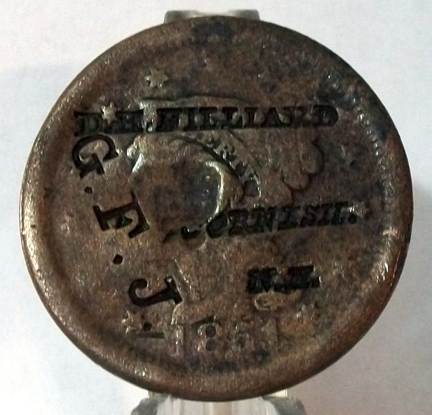 1851-Large-Cent-With-Countserstamp-+-Tombstone-Arizona-Tok.