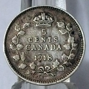1918--5-Cent--8-Over-1-?--Double-Punched-5