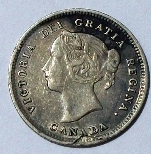 1885--Small-5-Over-5--With-Planchet-Flaw-+-Large-Top-5