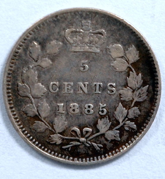 1885--Small-5-Over-5--With-Planchet-Flaw-+-Large-Top-5