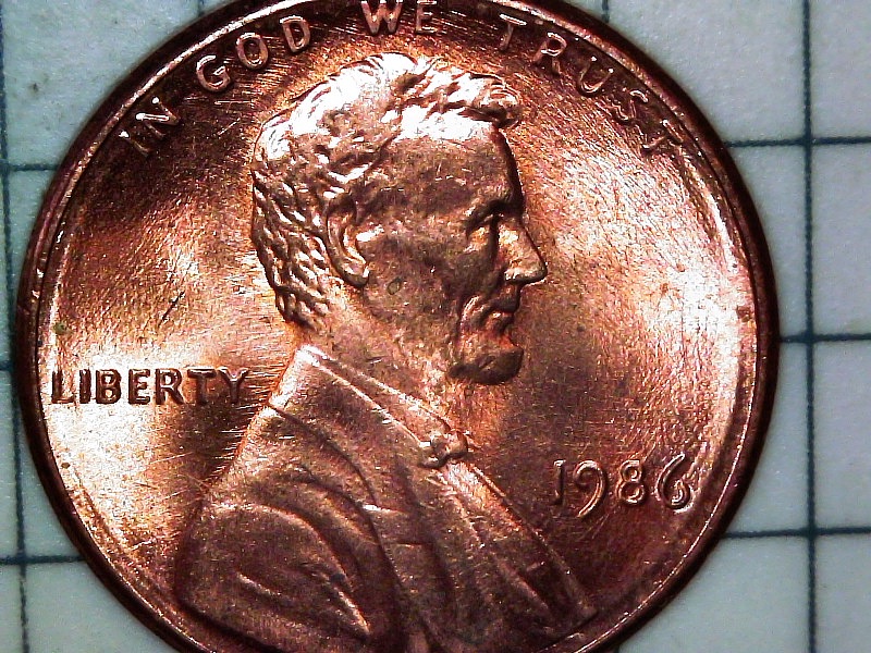 1986-P-Lincoln-Cent-With-Strange-Error--Grading-Question