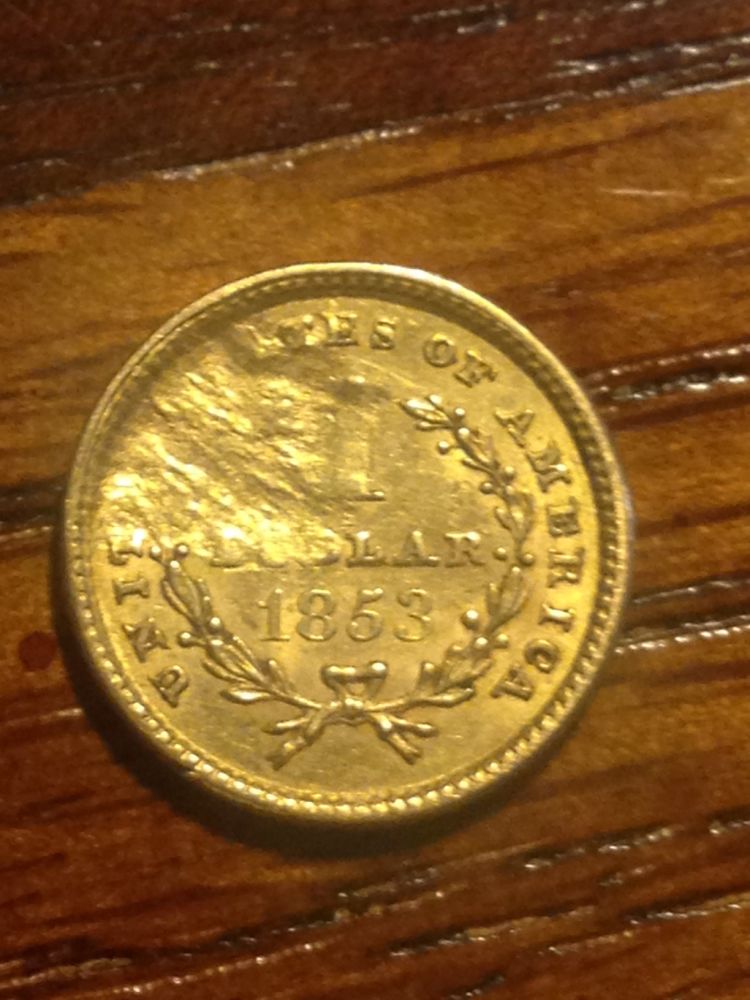 1853-$1-Liberty-Head-Gold-Planchet-Error