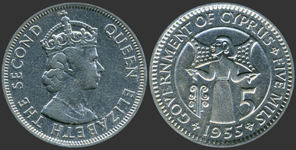 Cyprus-5-Mils-1955-In-Copper-Nickel.-Could-It-Be?