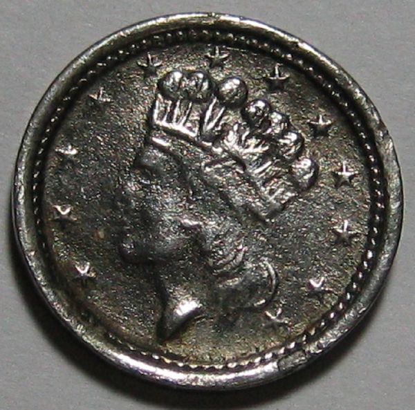 1864-Civil-War-Token-Struck-On-Tin-Or-Aluminum-Planchet