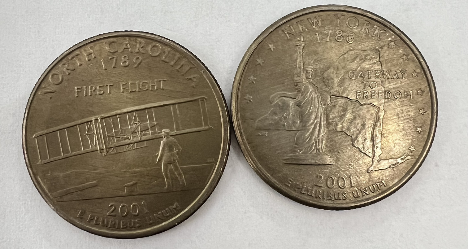 2001-P-Unc.-Quarters-Color-?-Ny-&-Nc