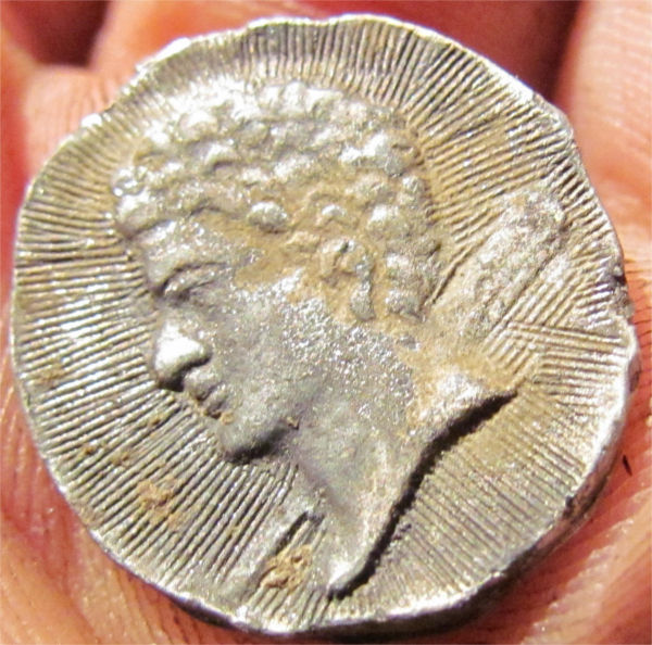 Very-Old-Coin?-Silver,-Helmeted-Man,-Stamped-Sep.-Sides