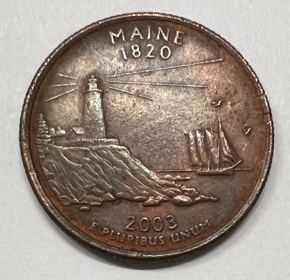 2003-Maine-State-Quarter---Toned-And-6.09g
