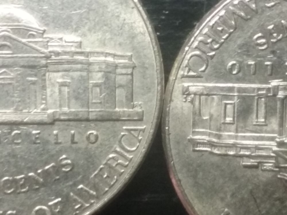 2007-P-&-2015-P-Jefferson-Nickel-Cud-Error