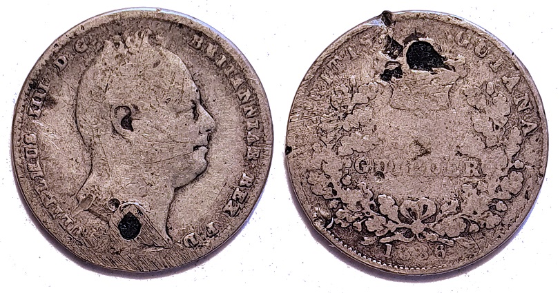 British-Guiana-1836-1/4-Guilder
