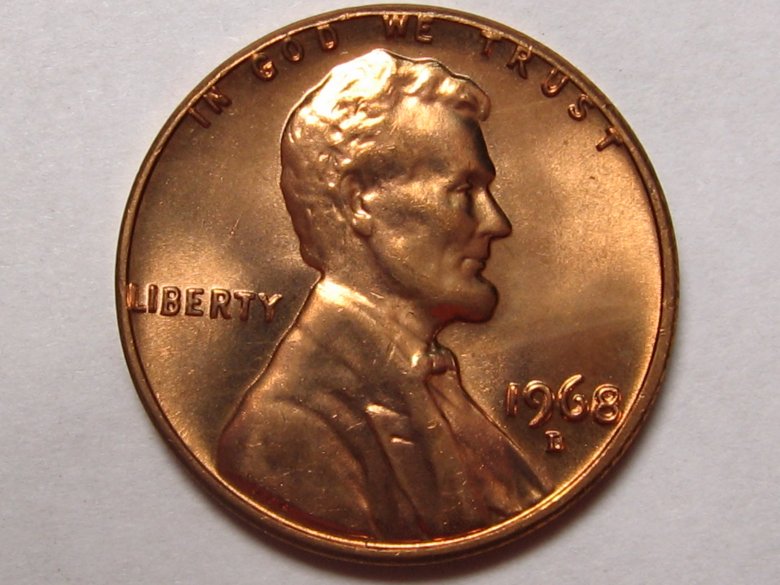 1968-Lincoln-Cent-Denver-Mint-Lincoln-Memorial-Cent