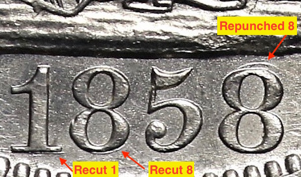 1858-O-Seated-Half---Unlisted-Blundered-Date-Variety?