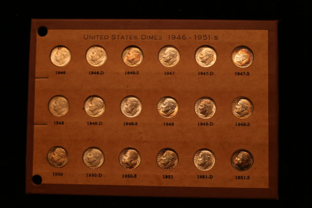 Toned-Roosevelt-Dime-Set