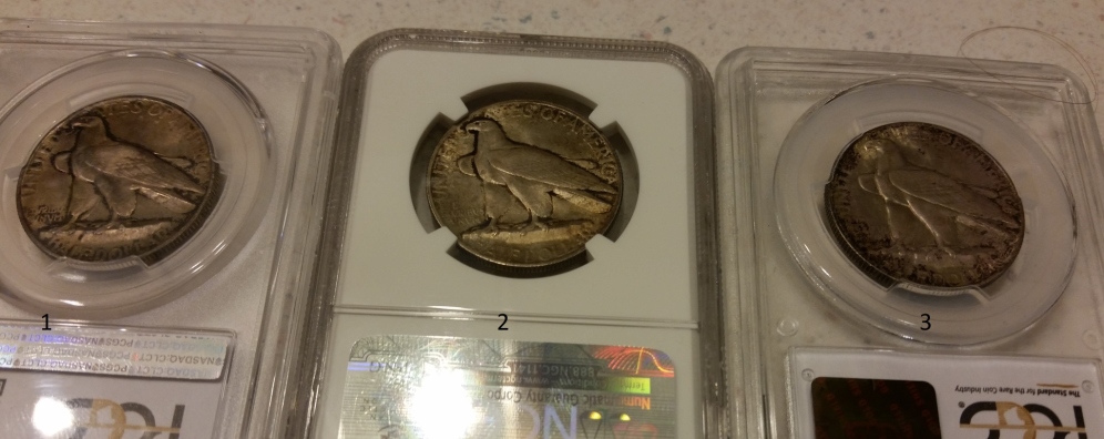 3-Each-1935-Connecticut-Halves-You-Vs.-PCGS-And-NGC-And-One-Original-Box.