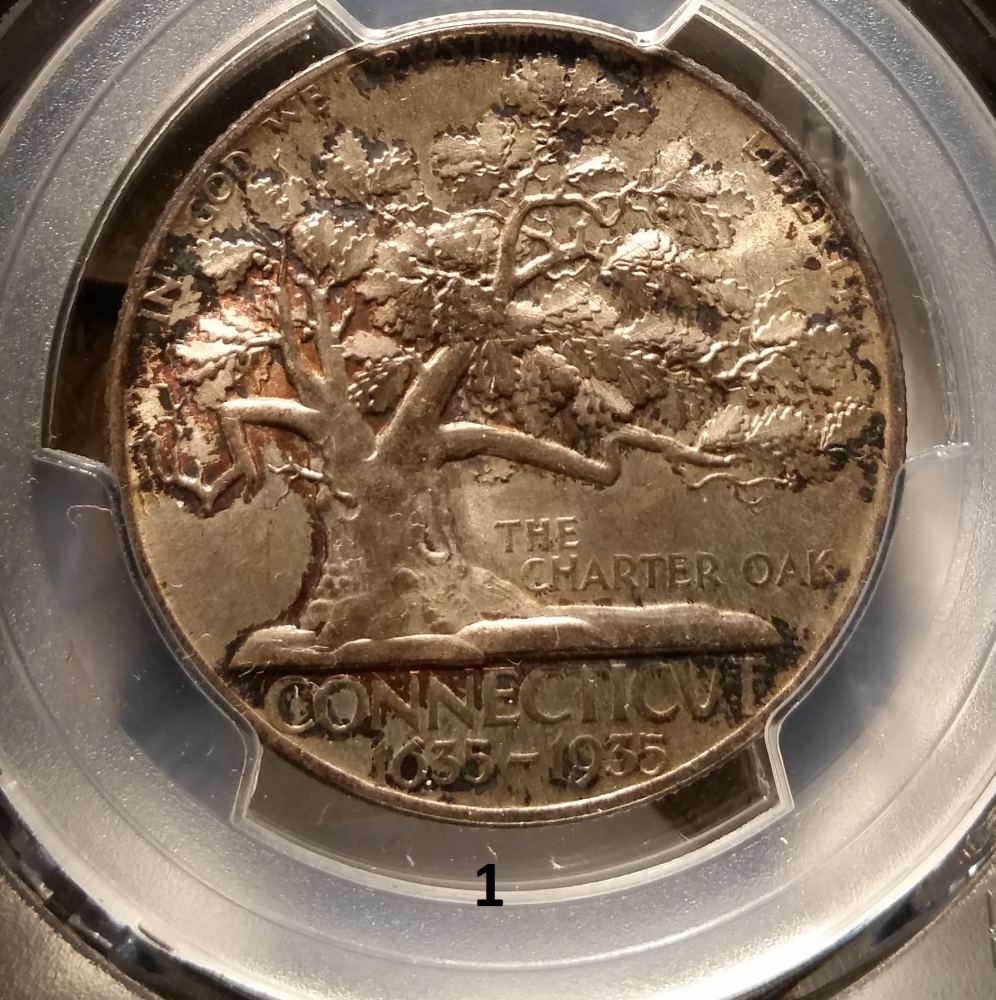 3-Each-1935-Connecticut-Halves-You-Vs.-PCGS-And-NGC-And-One-Original-Box.