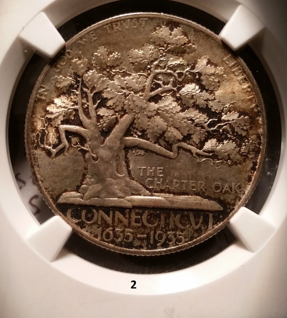 3-Each-1935-Connecticut-Halves-You-Vs.-PCGS-And-NGC-And-One-Original-Box.