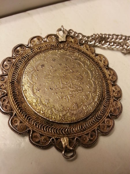 Is-The-Center-Of-This-Necklace-An-Egyptian-Coin?--Its-Value?